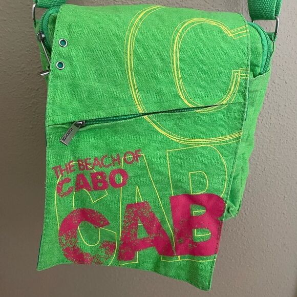 Robin Ruth The Beach Of Cabo Crossbody Lime Florescent Green Hot Pink Bag - Picture 4 of 16